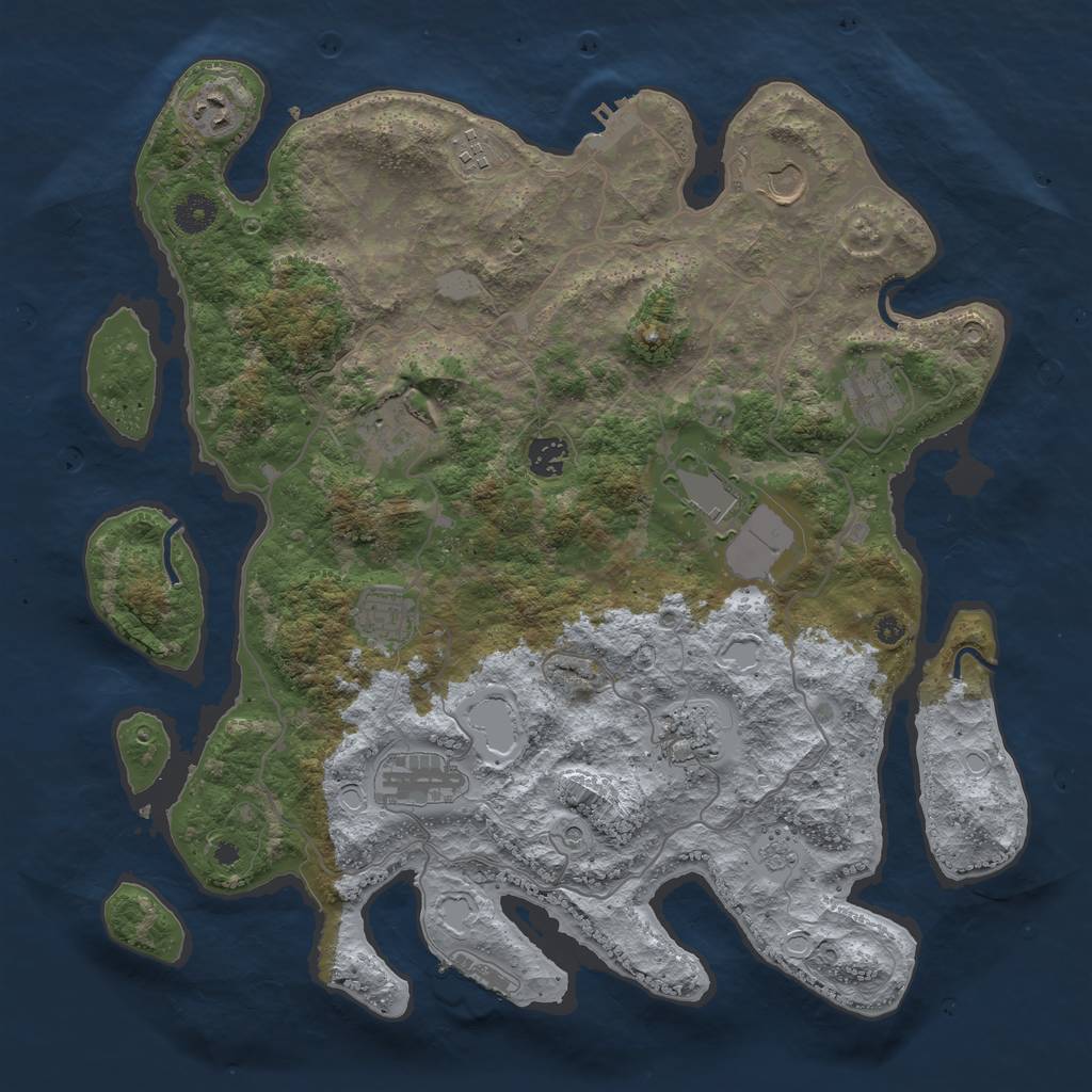 Rust Map: Procedural Map, Size: 4000, Seed: 1445267203, 17 Monuments