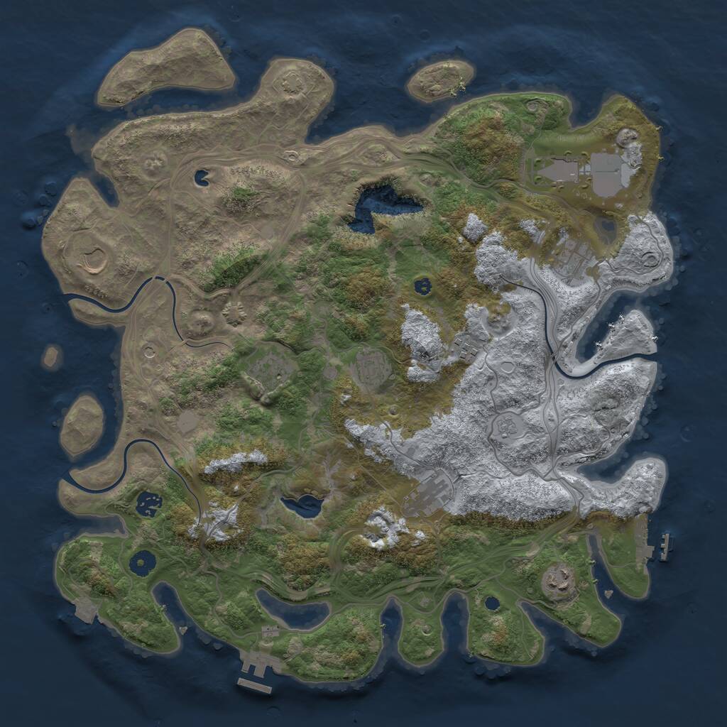 Rust Map: Procedural Map, Size: 4250, Seed: 1095595304, 15 Monuments