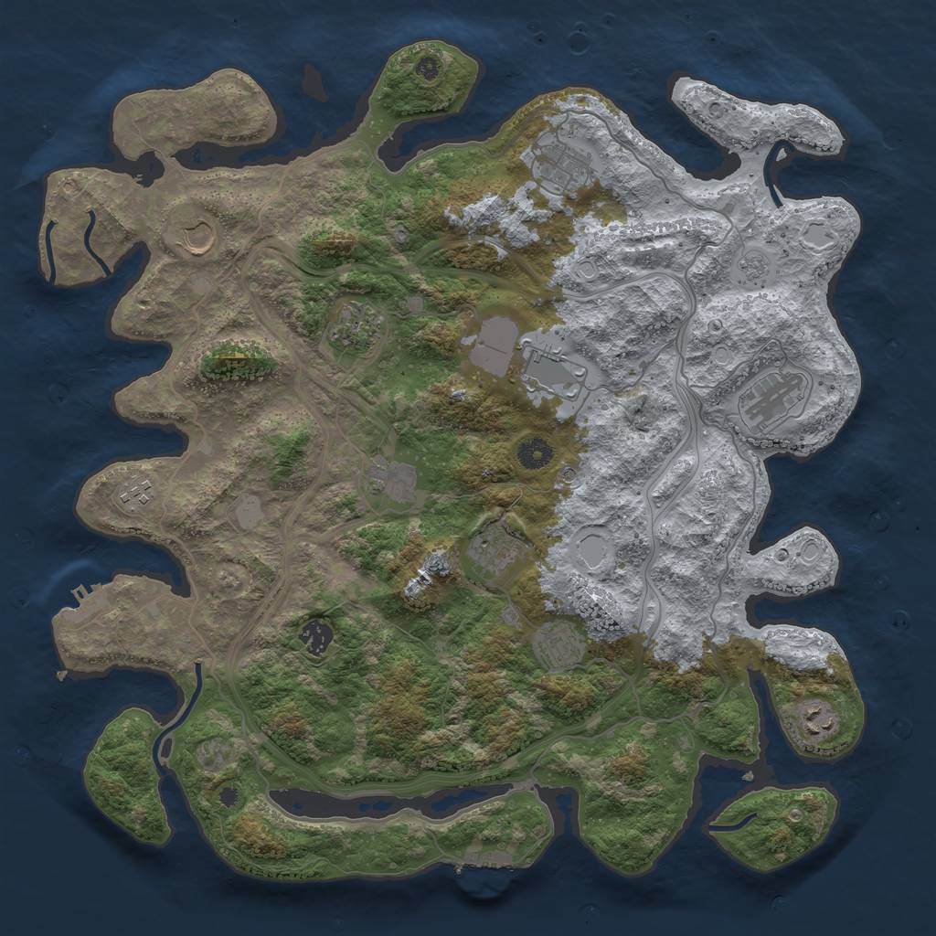 Rust Map: Procedural Map, Size: 4250, Seed: 7381, 18 Monuments