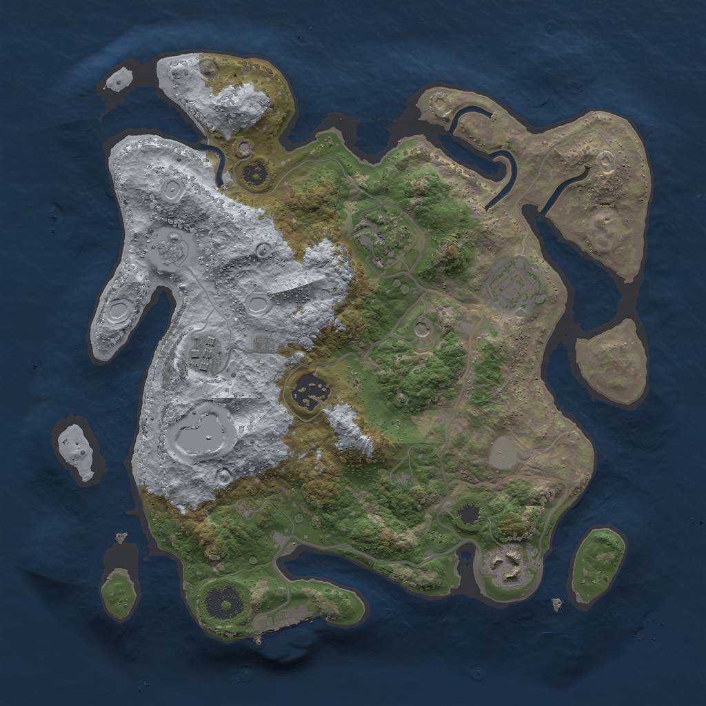 Rust Map: Procedural Map, Size: 3000, Seed: 1888858656, 11 Monuments