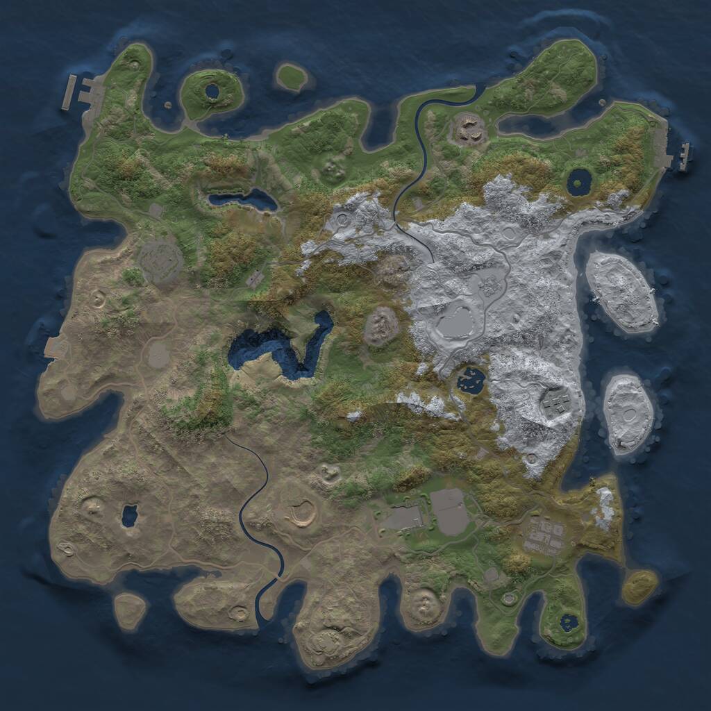 Rust Map: Procedural Map, Size: 4000, Seed: 222311123, 13 Monuments