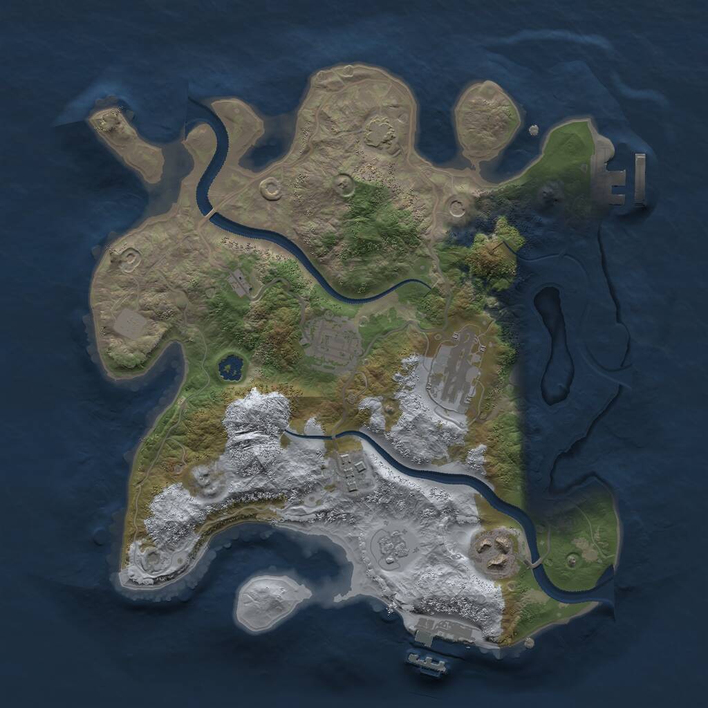Rust Map: Procedural Map, Size: 2800, Seed: 113958449, 10 Monuments