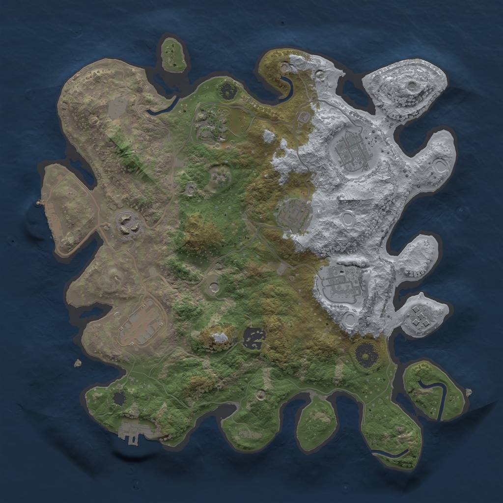 Rust Map: Procedural Map, Size: 3250, Seed: 75214142, 14 Monuments