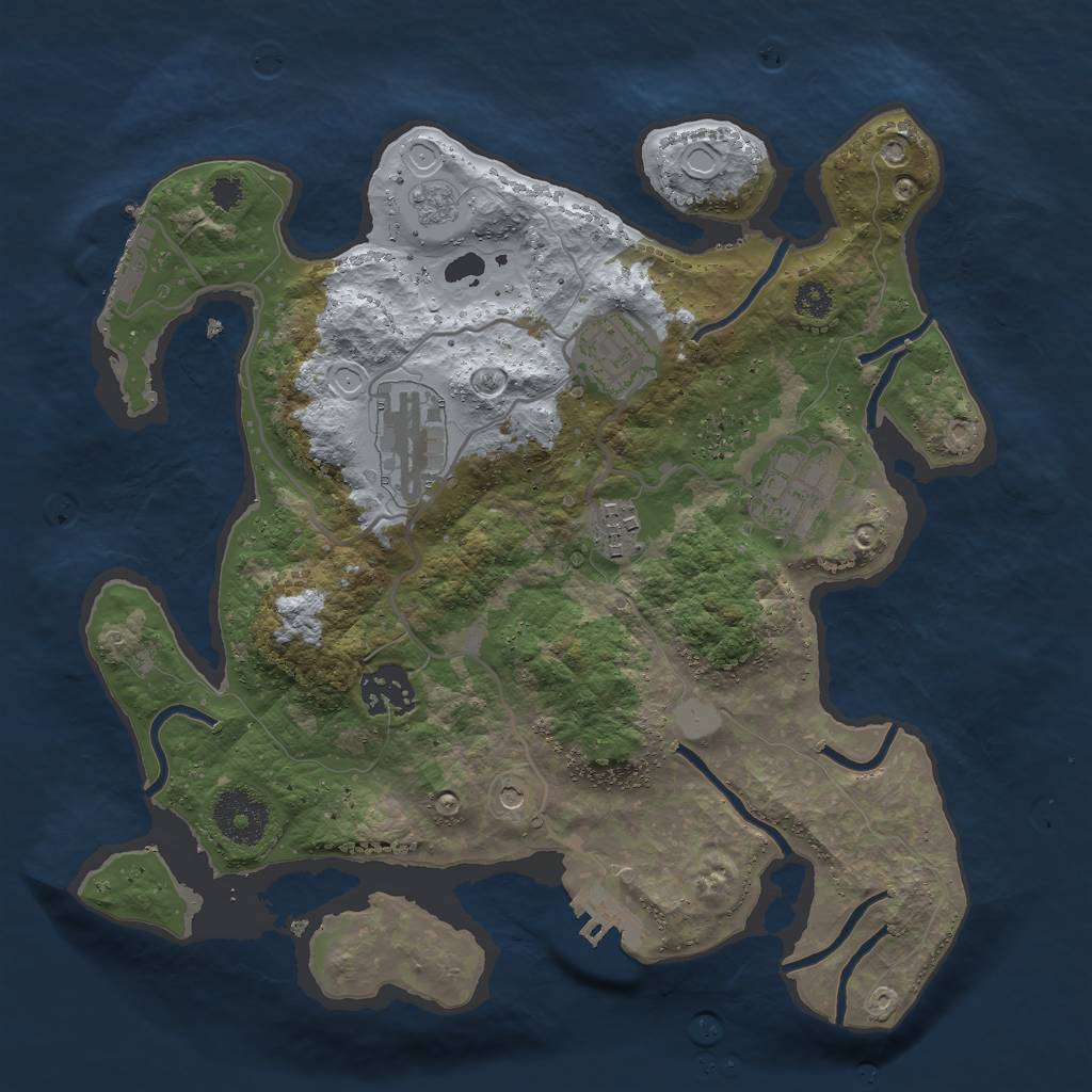 Rust Map: Procedural Map, Size: 3000, Seed: 1103276462, 12 Monuments