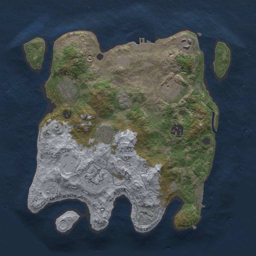 Rust Map: Procedural Map, Size: 3000, Seed: 1946751420, 14 Monuments