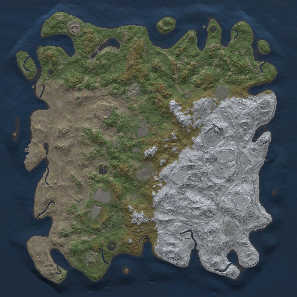 Rust Map: Procedural Map, Size: 4800, Seed: 2222222, 18 Monuments