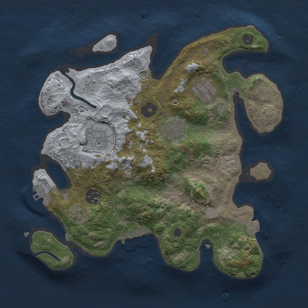 Rust Map: Procedural Map, Size: 3000, Seed: 635303566, 13 Monuments