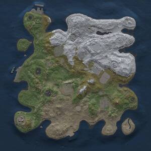 Thumbnail Rust Map: Procedural Map, Size: 3500, Seed: 1913735832, 14 Monuments