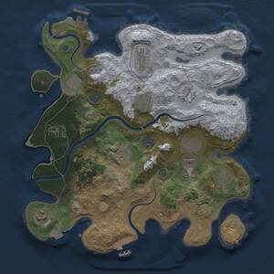 Thumbnail Rust Map: Procedural Map, Size: 3500, Seed: 1913735832, 18 Monuments