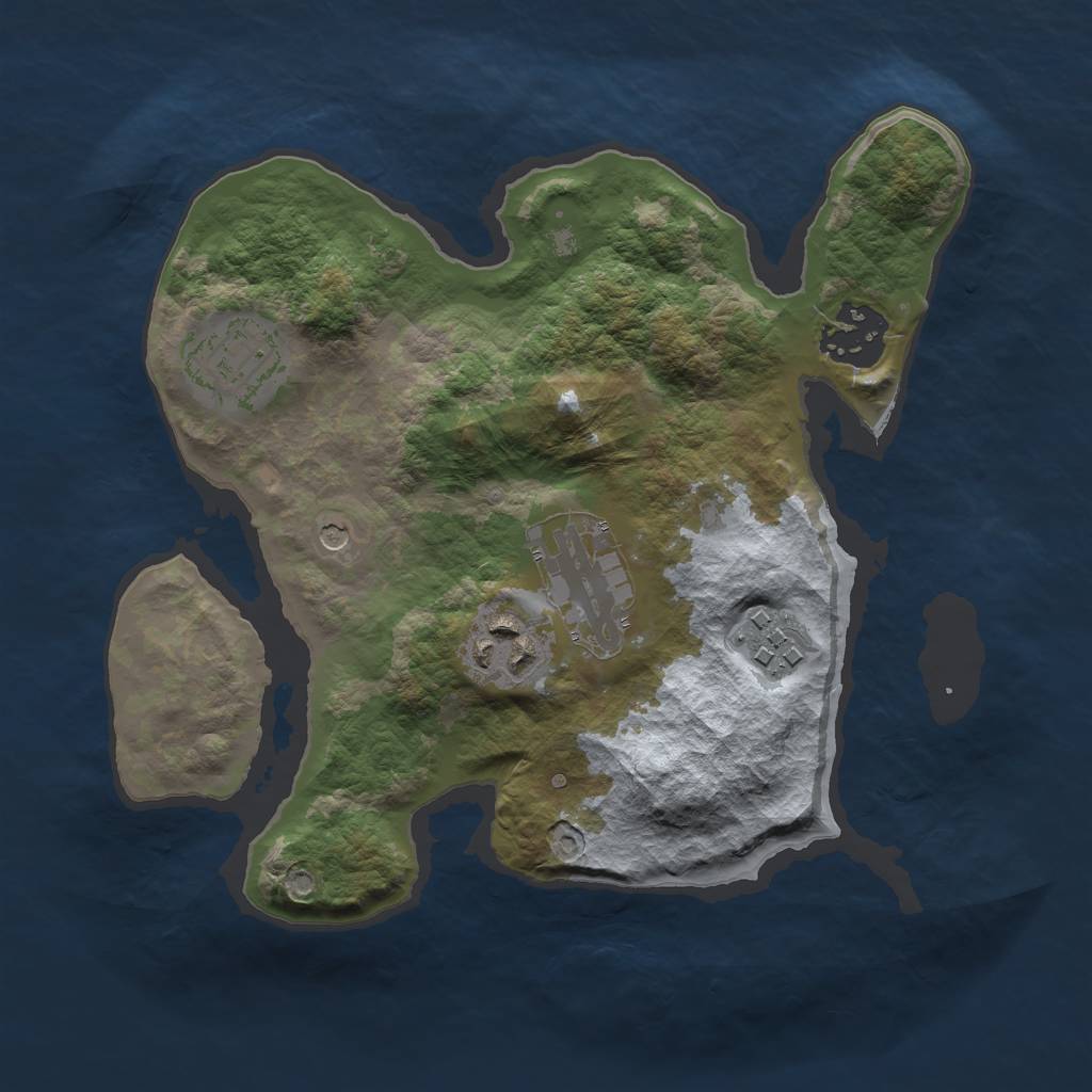 Rust Map: Barren, Size: 2500, Seed: 534534, 8 Monuments