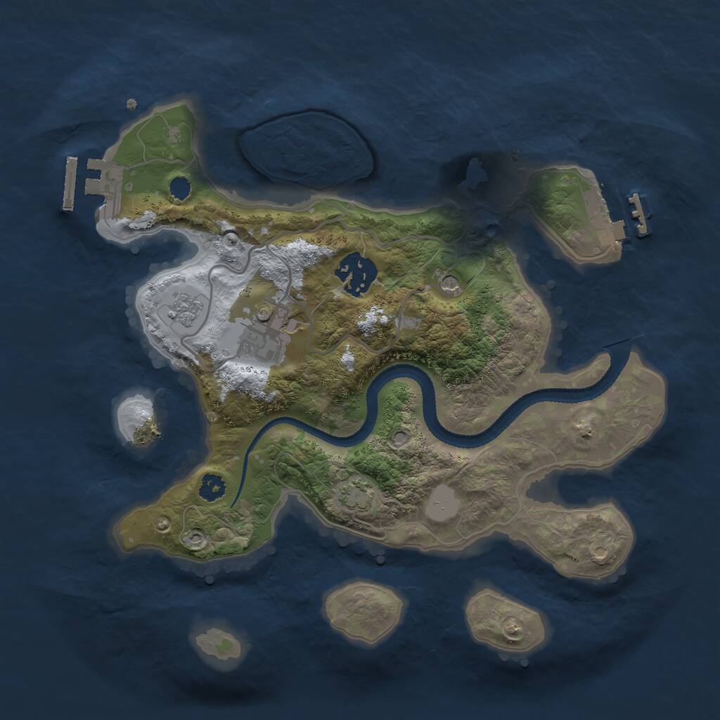 Rust Map: Procedural Map, Size: 2700, Seed: 183466140, 8 Monuments