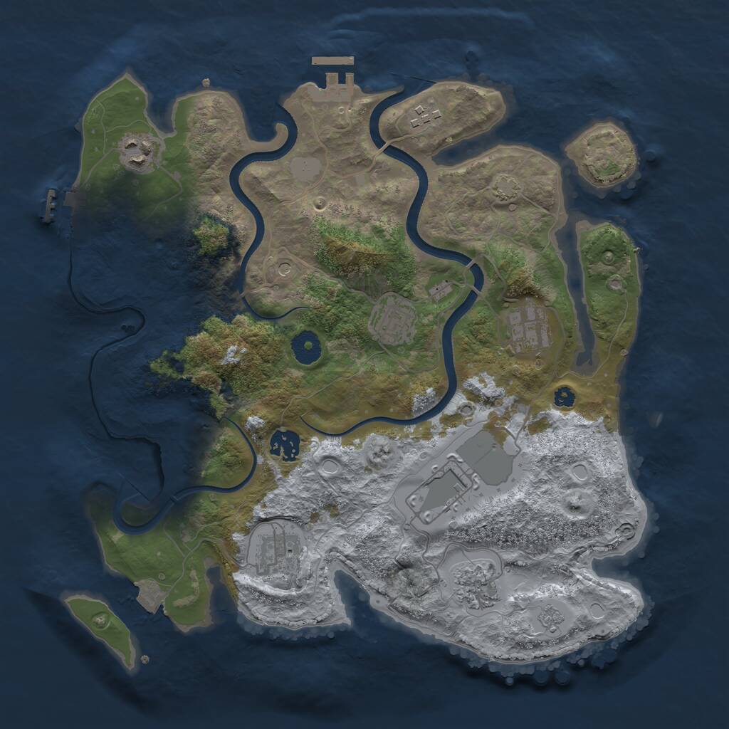 Rust Map: Procedural Map, Size: 3500, Seed: 778893345, 14 Monuments