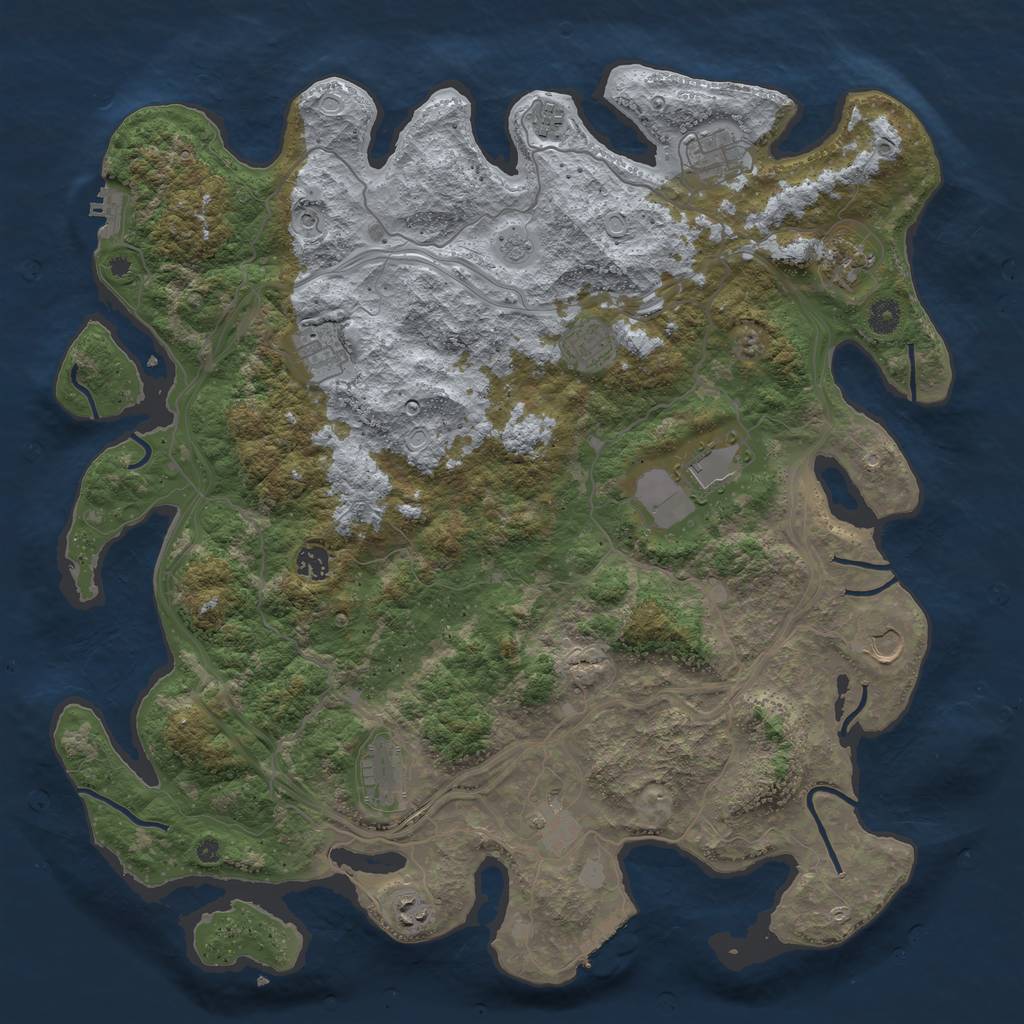 Rust Map: Procedural Map, Size: 4500, Seed: 1103276462, 18 Monuments