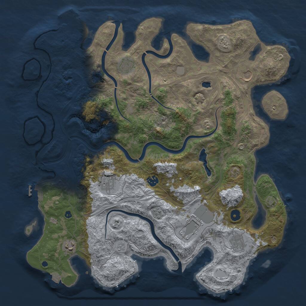 Rust Map: Procedural Map, Size: 4250, Seed: 678857883, 14 Monuments
