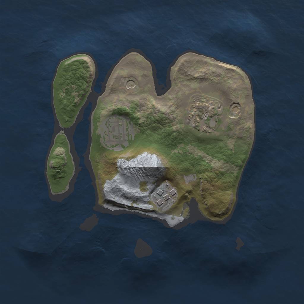 Rust Map: Barren, Size: 2000, Seed: 1561235, 6 Monuments