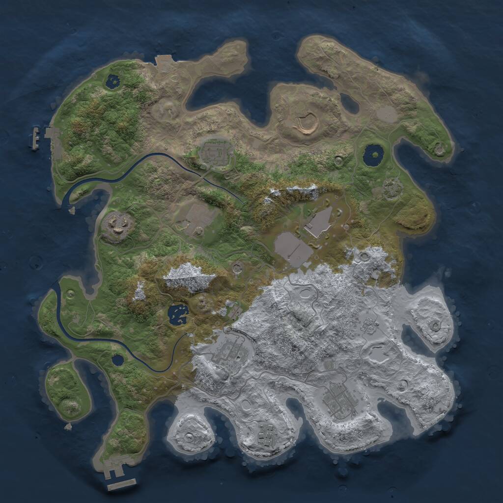 Rust Map: Procedural Map, Size: 3500, Seed: 6567228, 15 Monuments