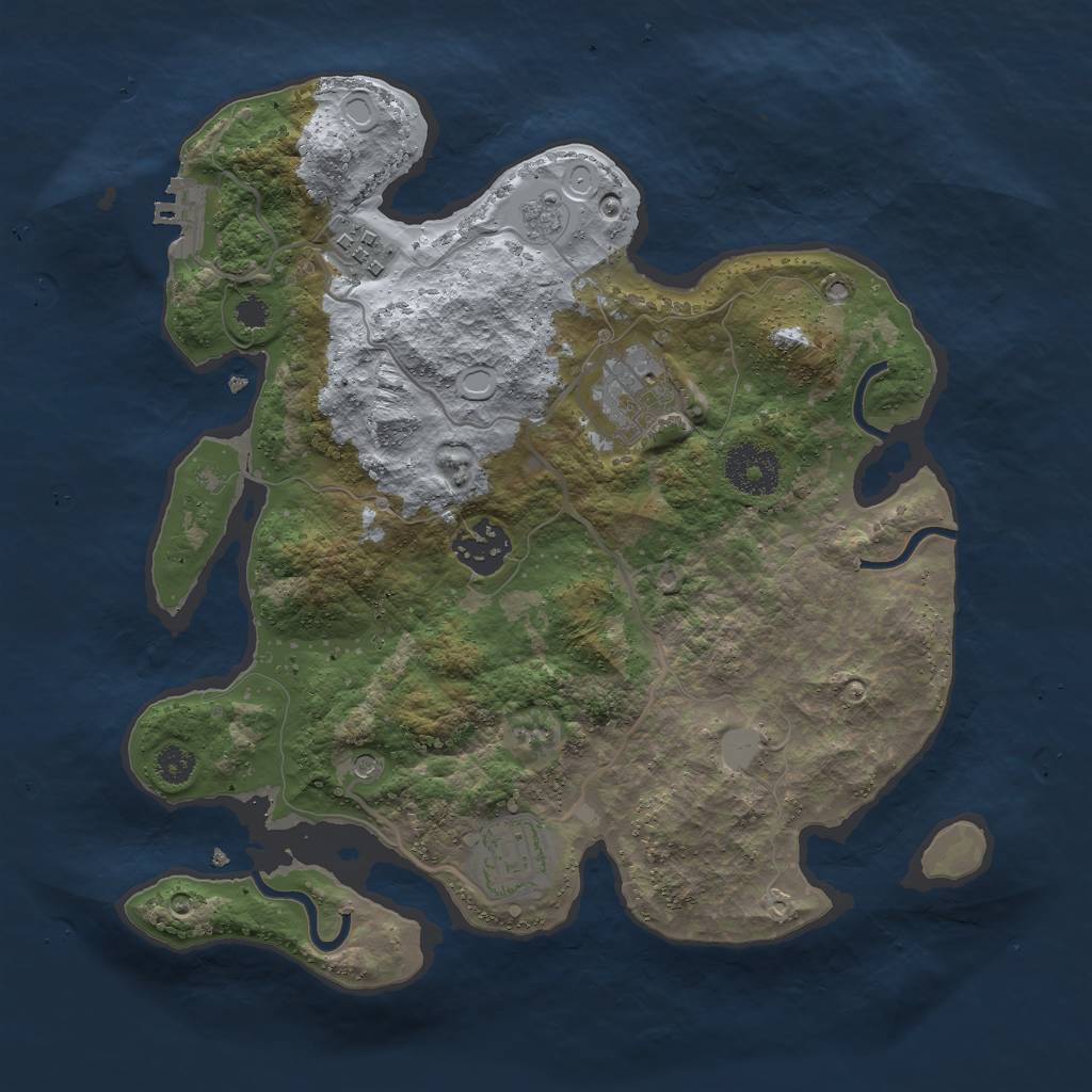 Rust Map: Procedural Map, Size: 3000, Seed: 1234521, 10 Monuments