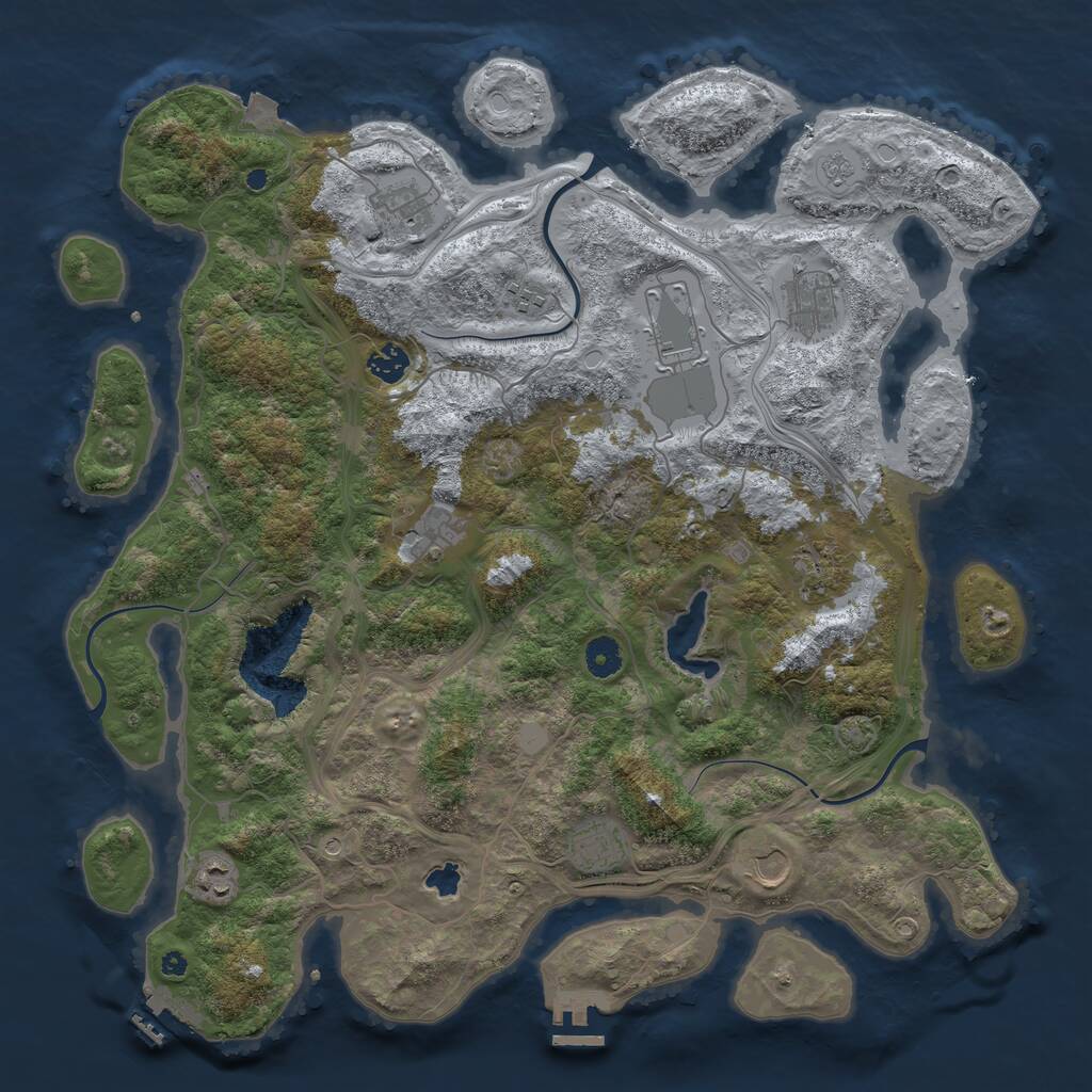Rust Map: Procedural Map, Size: 4250, Seed: 9182923, 16 Monuments