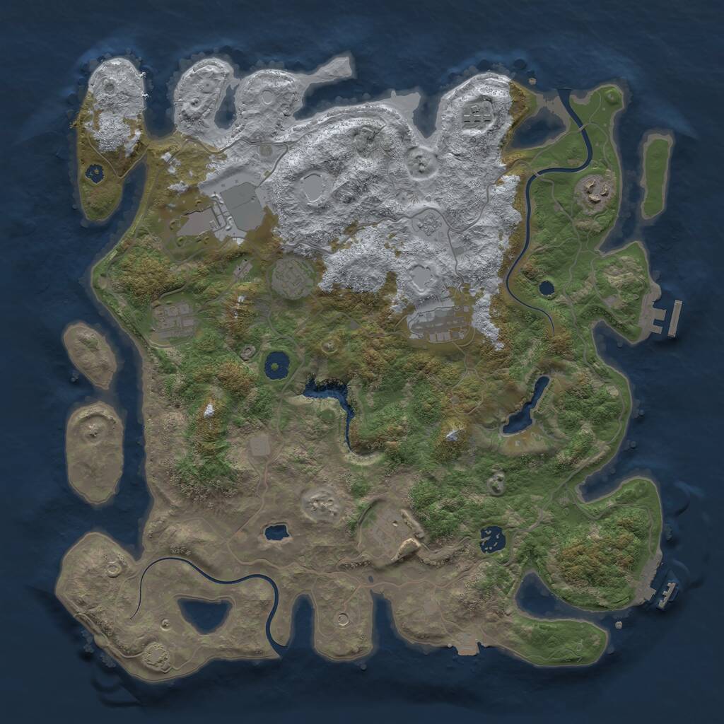 Rust Map: Procedural Map, Size: 4000, Seed: 53808969, 14 Monuments