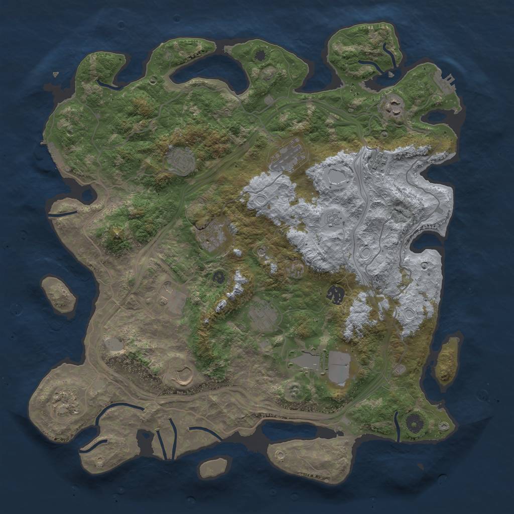 Rust Map: Procedural Map, Size: 4250, Seed: 1167634327, 18 Monuments