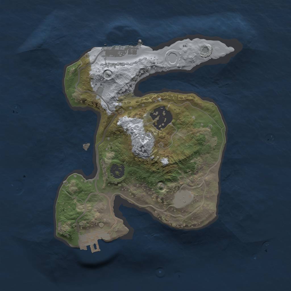 Rust Map: Procedural Map, Size: 2000, Seed: 258389604, 6 Monuments