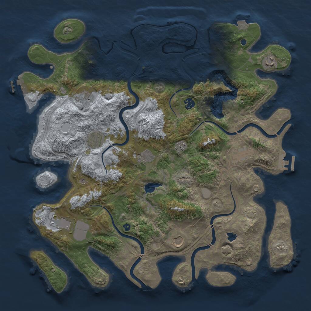 Rust Map: Procedural Map, Size: 4250, Seed: 1247488289, 14 Monuments