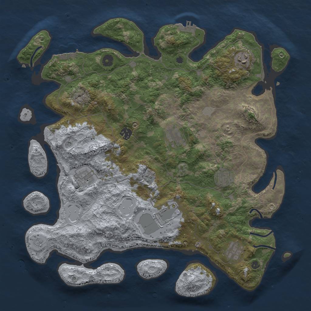 Rust Map: Procedural Map, Size: 4000, Seed: 119868202, 15 Monuments
