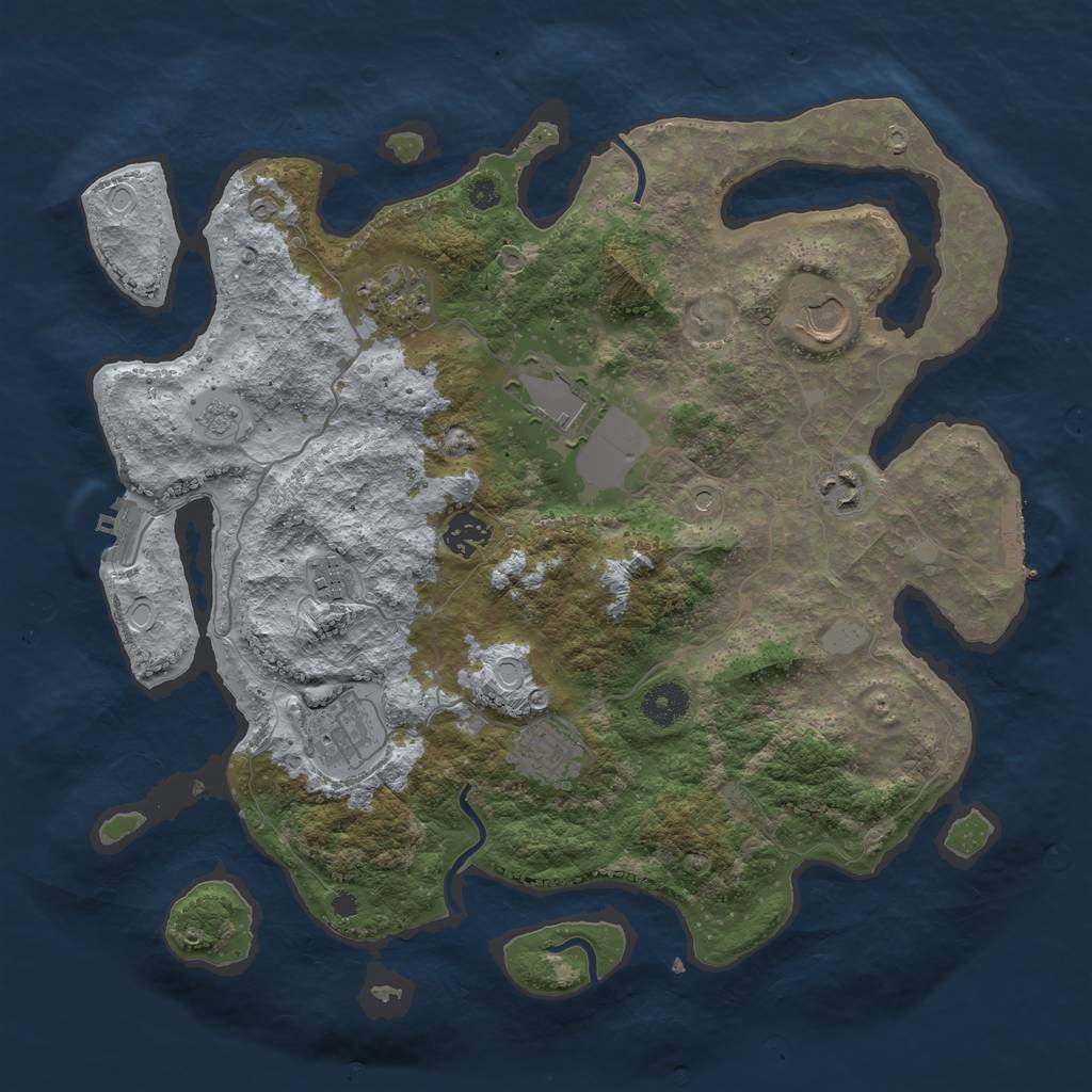 Rust Map: Procedural Map, Size: 3700, Seed: 7512894, 15 Monuments