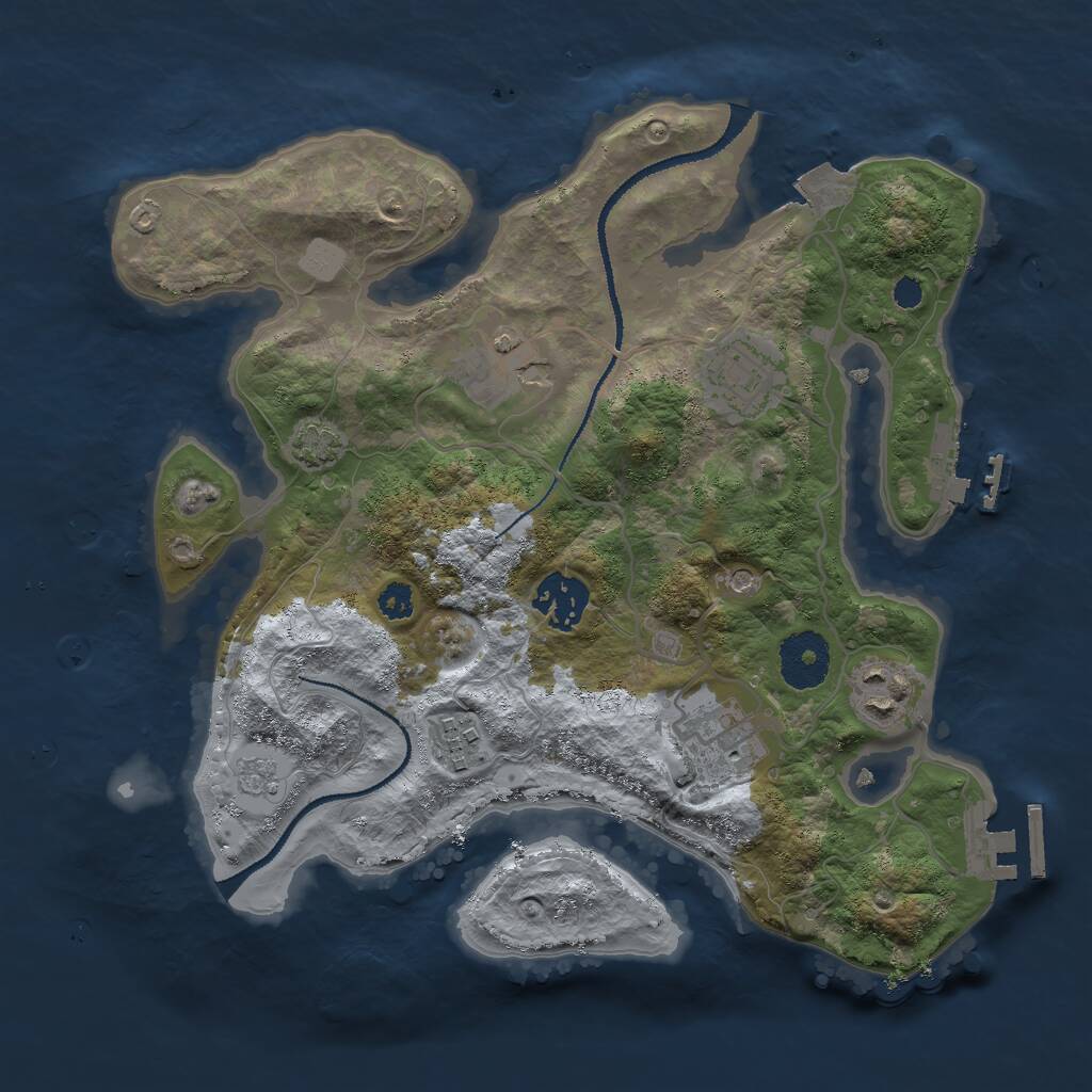 Rust Map: Procedural Map, Size: 3000, Seed: 14569, 12 Monuments