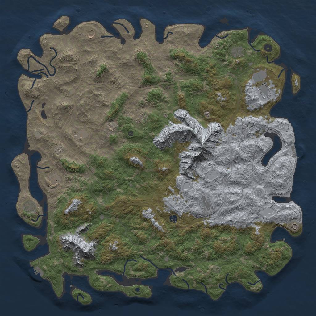 Rust Map: Procedural Map, Size: 6000, Seed: 1536855120, 18 Monuments