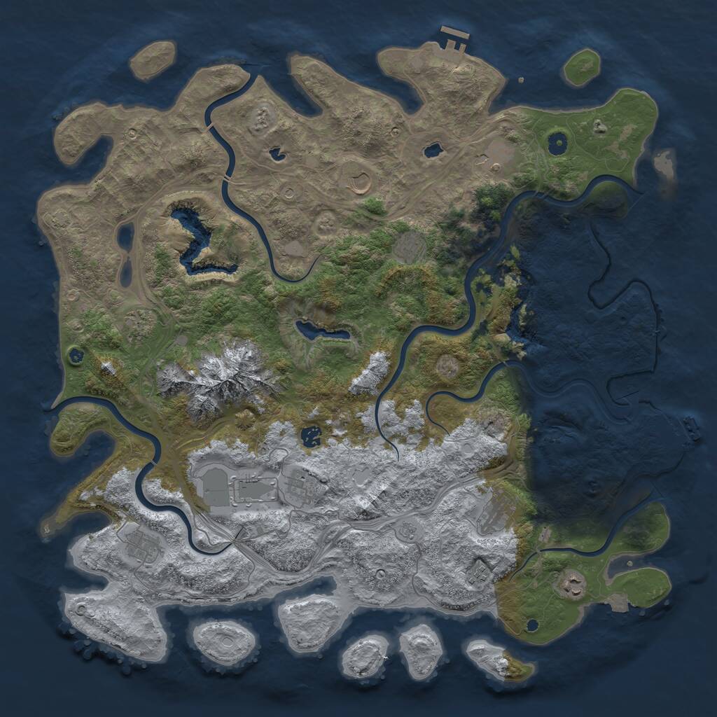 Rust Map: Procedural Map, Size: 5000, Seed: 4325, 17 Monuments