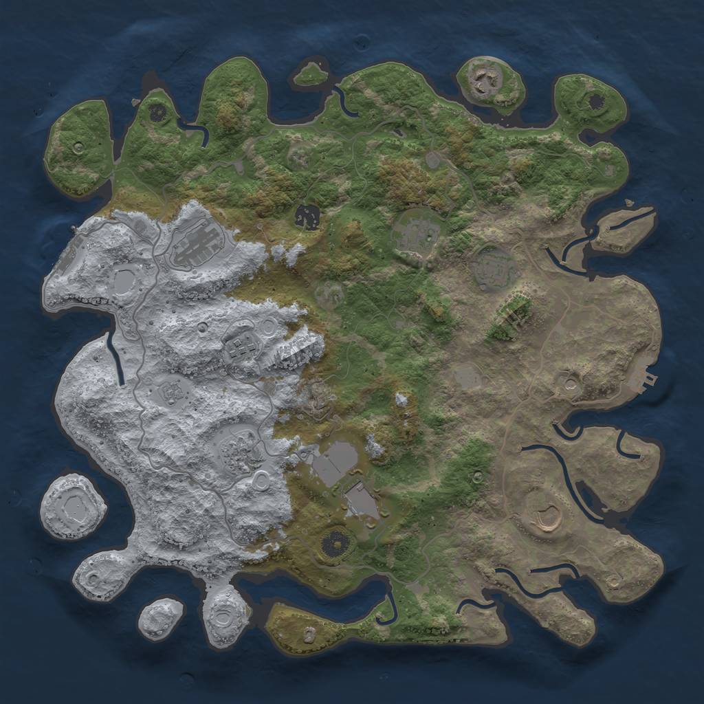 Rust Map: Procedural Map, Size: 4000, Seed: 219702687, 16 Monuments