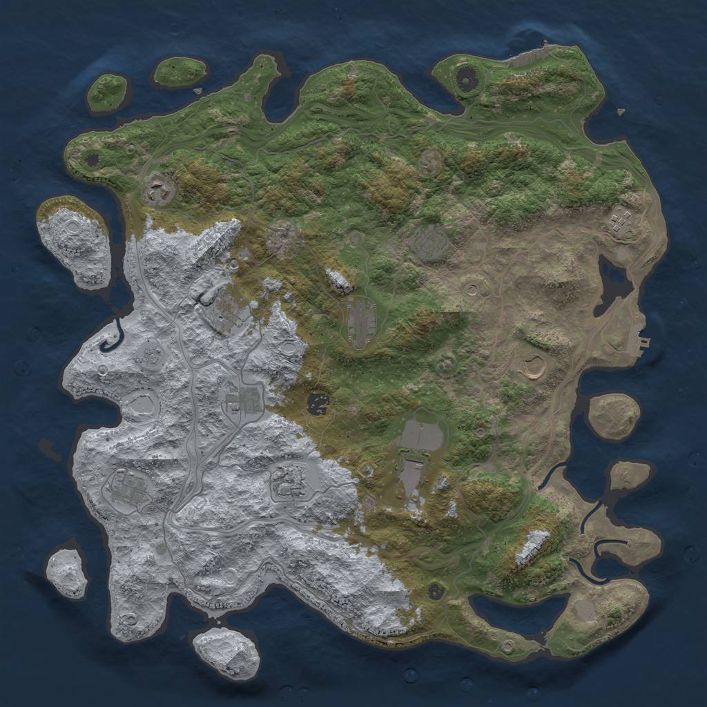 Rust Map: Procedural Map, Size: 4550, Seed: 1444433333, 18 Monuments