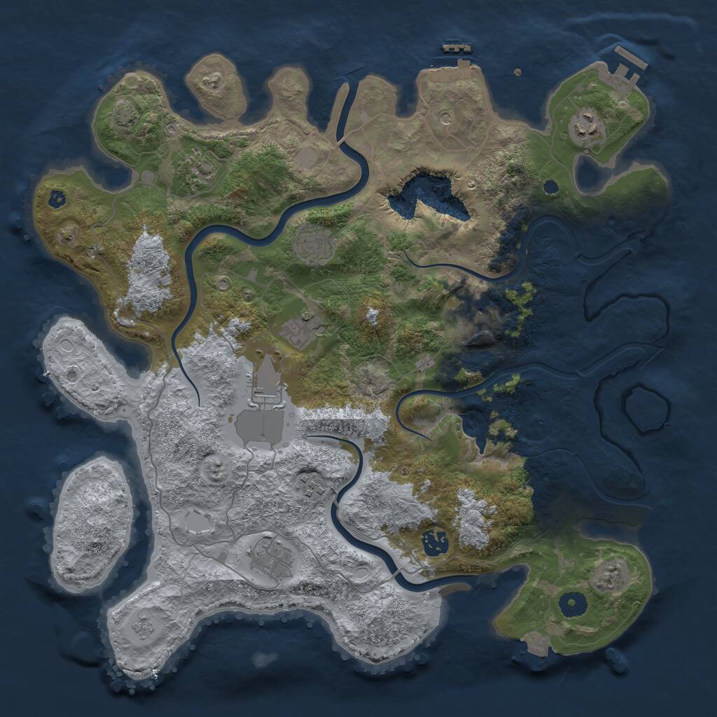 Rust Map: Procedural Map, Size: 4000, Seed: 3434561, 15 Monuments