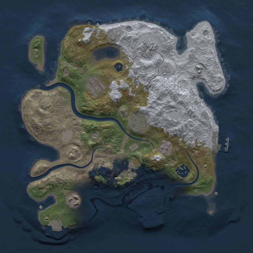 Rust Map: Procedural Map, Size: 3000, Seed: 1860122736, 13 Monuments