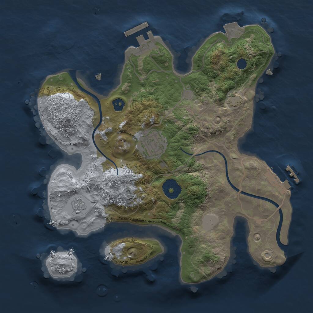 Rust Map: Procedural Map, Size: 2500, Seed: 1622867535, 6 Monuments