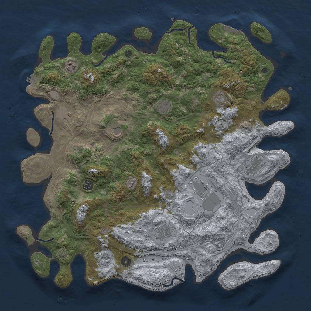 Rust Map: Procedural Map, Size: 4500, Seed: 11803, 19 Monuments