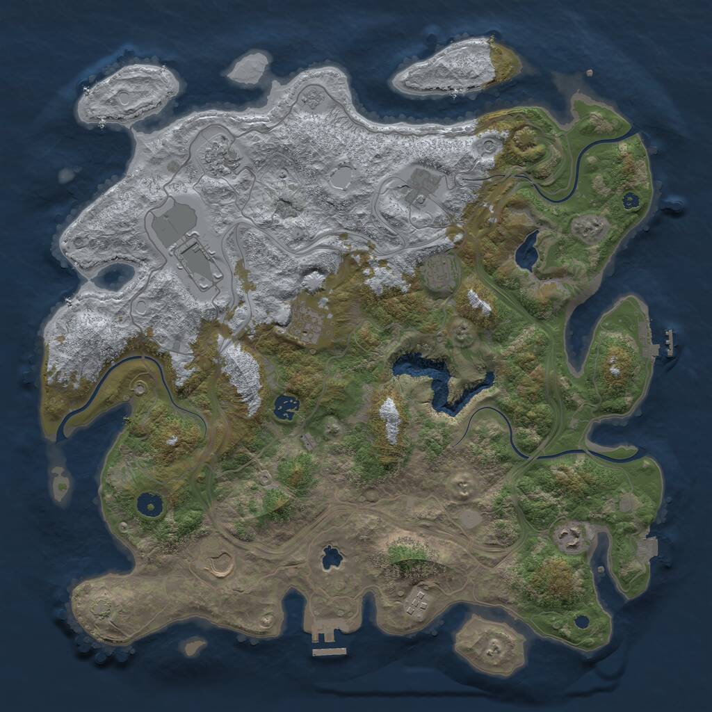 Rust Map: Procedural Map, Size: 4250, Seed: 34439, 15 Monuments