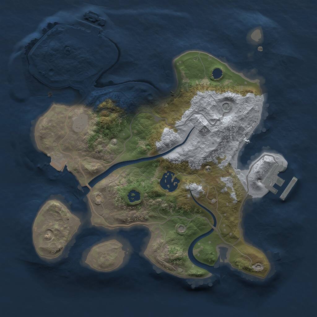Rust Map: Procedural Map, Size: 2501, Seed: 276923991, 5 Monuments