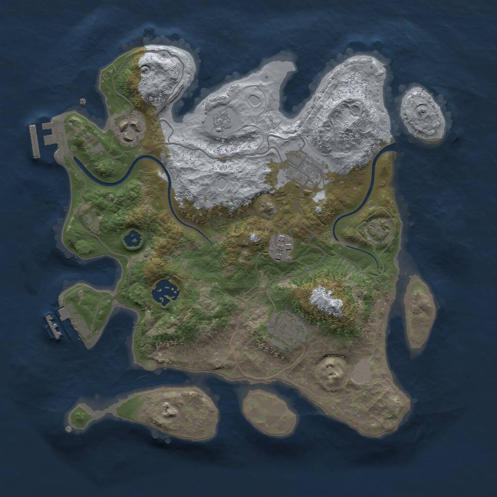 Rust Map: Procedural Map, Size: 3000, Seed: 506890101, 10 Monuments