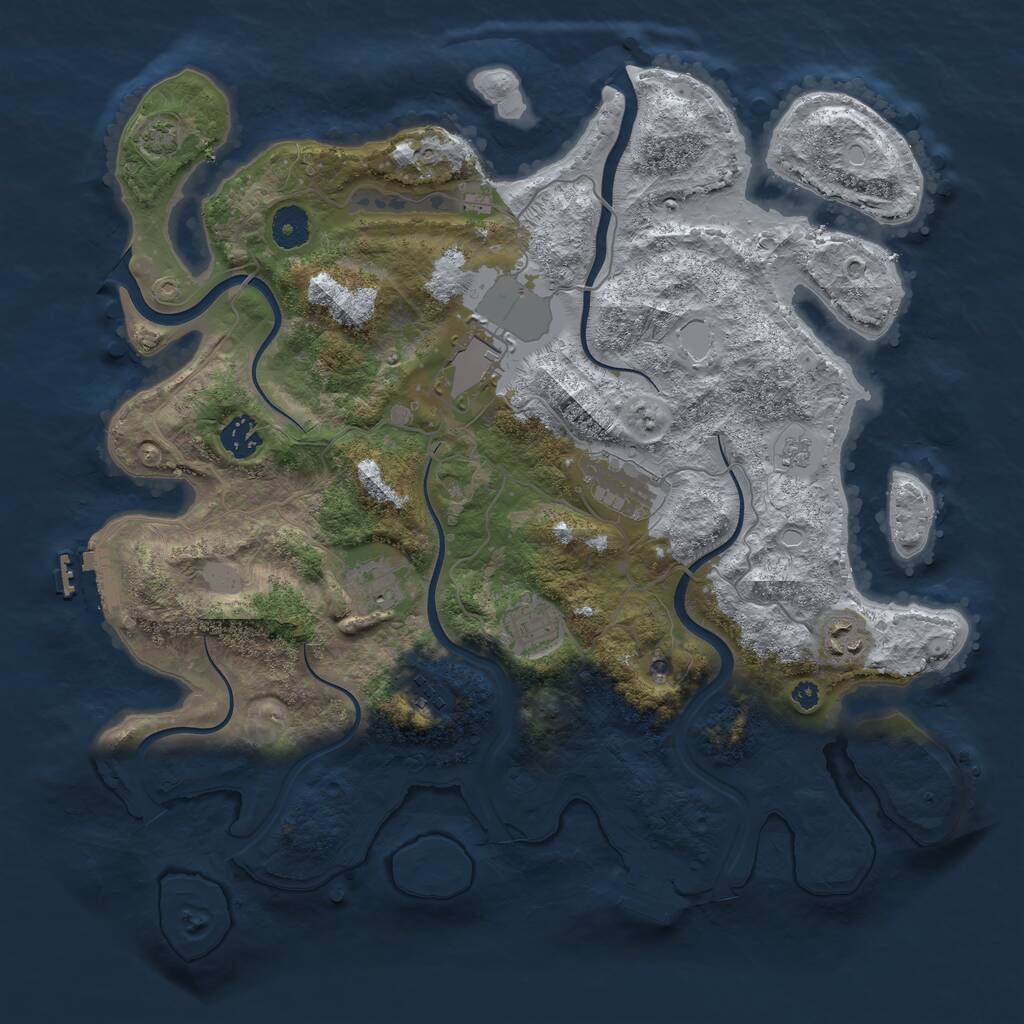 Rust Map: Procedural Map, Size: 3800, Seed: 331372, 13 Monuments