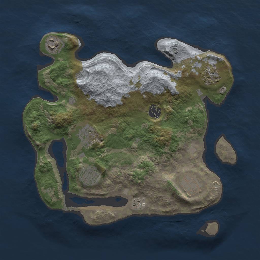 Rust Map: Barren, Size: 3000, Seed: 824489, 10 Monuments