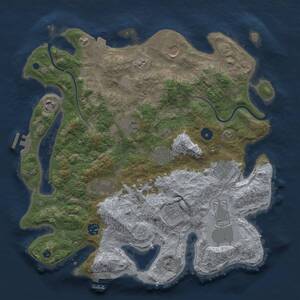 Thumbnail Rust Map: Procedural Map, Size: 3750, Seed: 1156443395, 15 Monuments