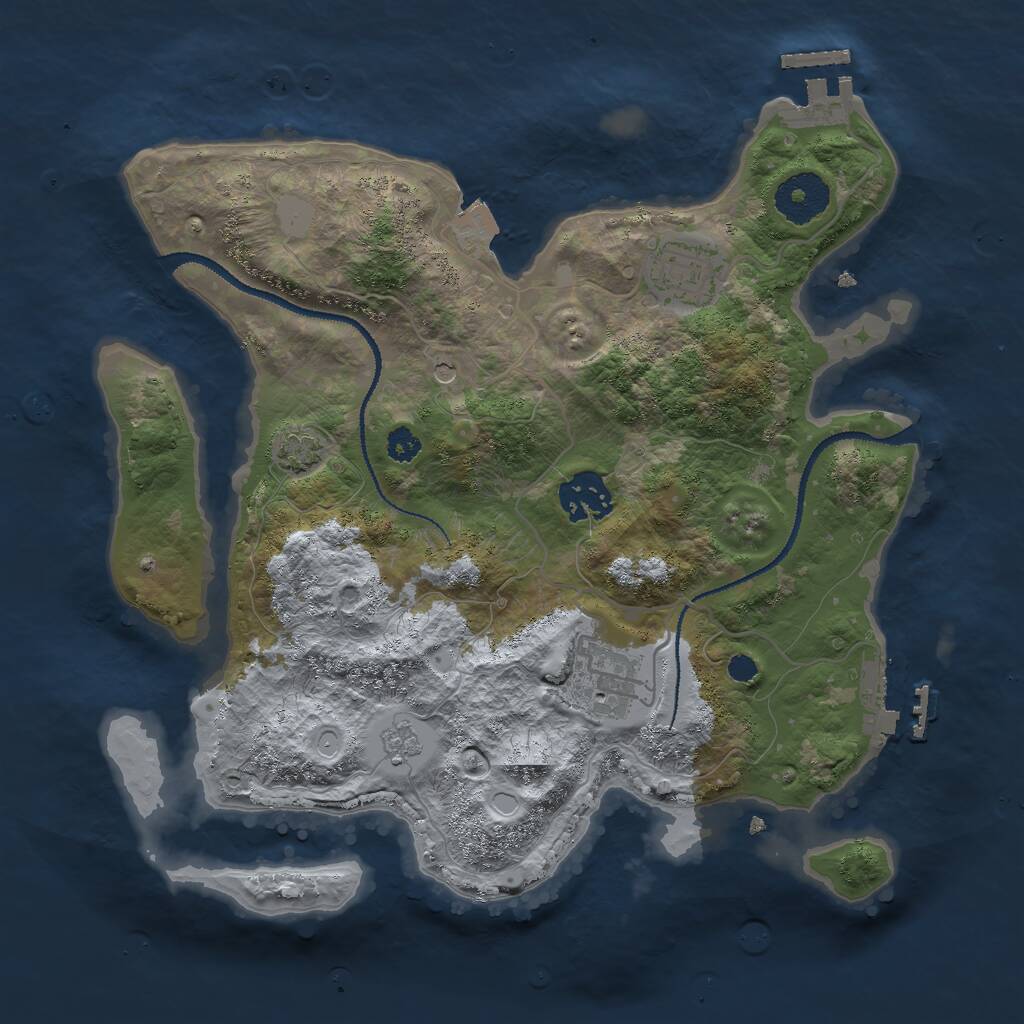 Rust Map: Procedural Map, Size: 3000, Seed: 41839761, 9 Monuments