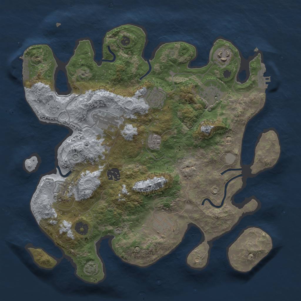 Rust Map: Procedural Map, Size: 3350, Seed: 5154320, 16 Monuments