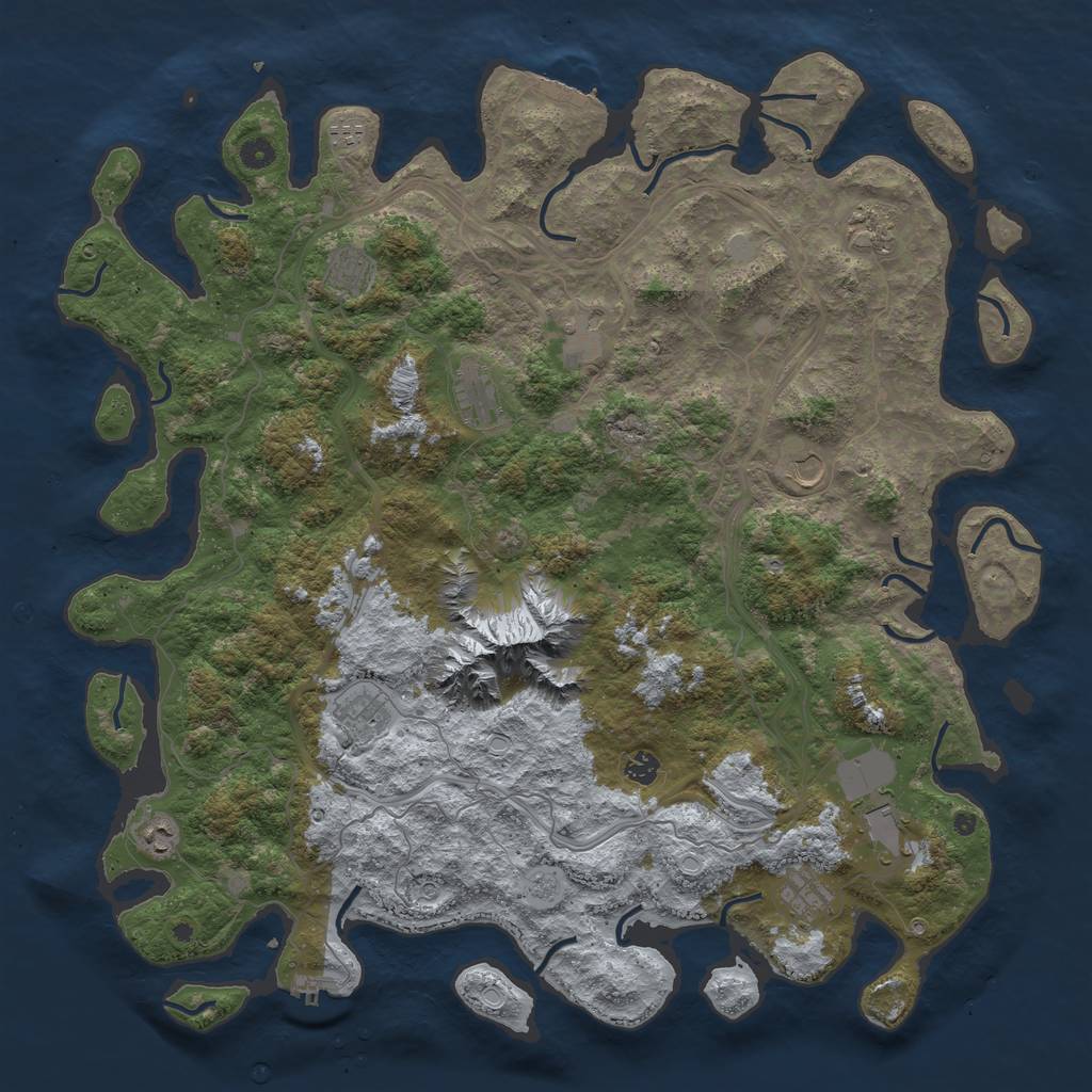 Rust Map: Procedural Map, Size: 5000, Seed: 26812911, 18 Monuments