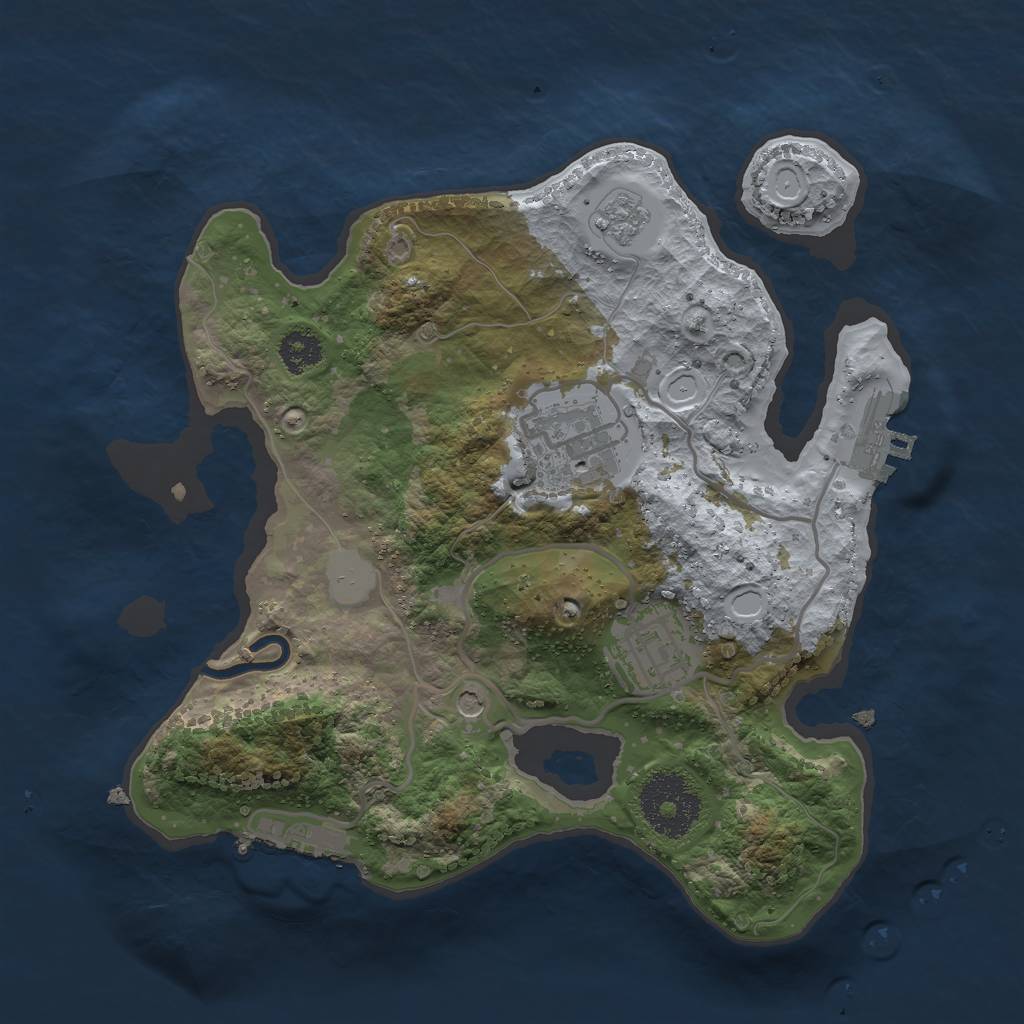 Rust Map: Procedural Map, Size: 2500, Seed: 101426610, 9 Monuments