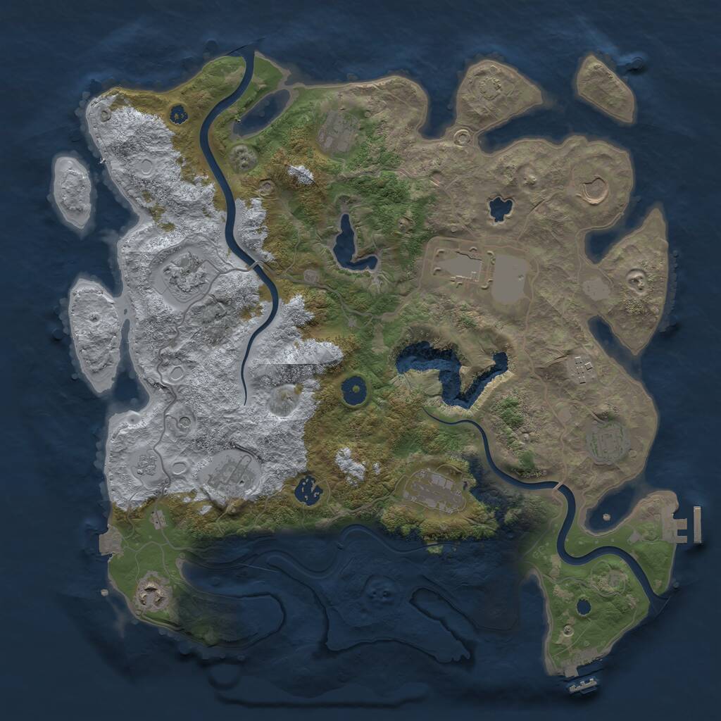 Rust Map: Procedural Map, Size: 4000, Seed: 121738048, 16 Monuments