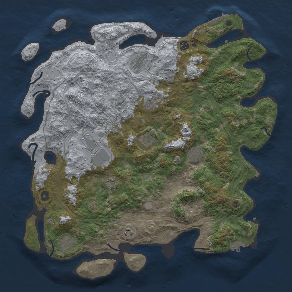 Rust Map: Procedural Map, Size: 4500, Seed: 152659, 17 Monuments