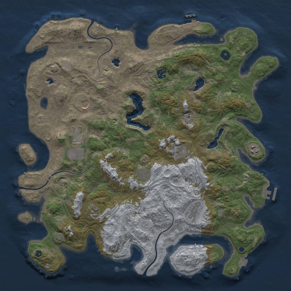Rust Map: Procedural Map, Size: 4500, Seed: 184970, 14 Monuments